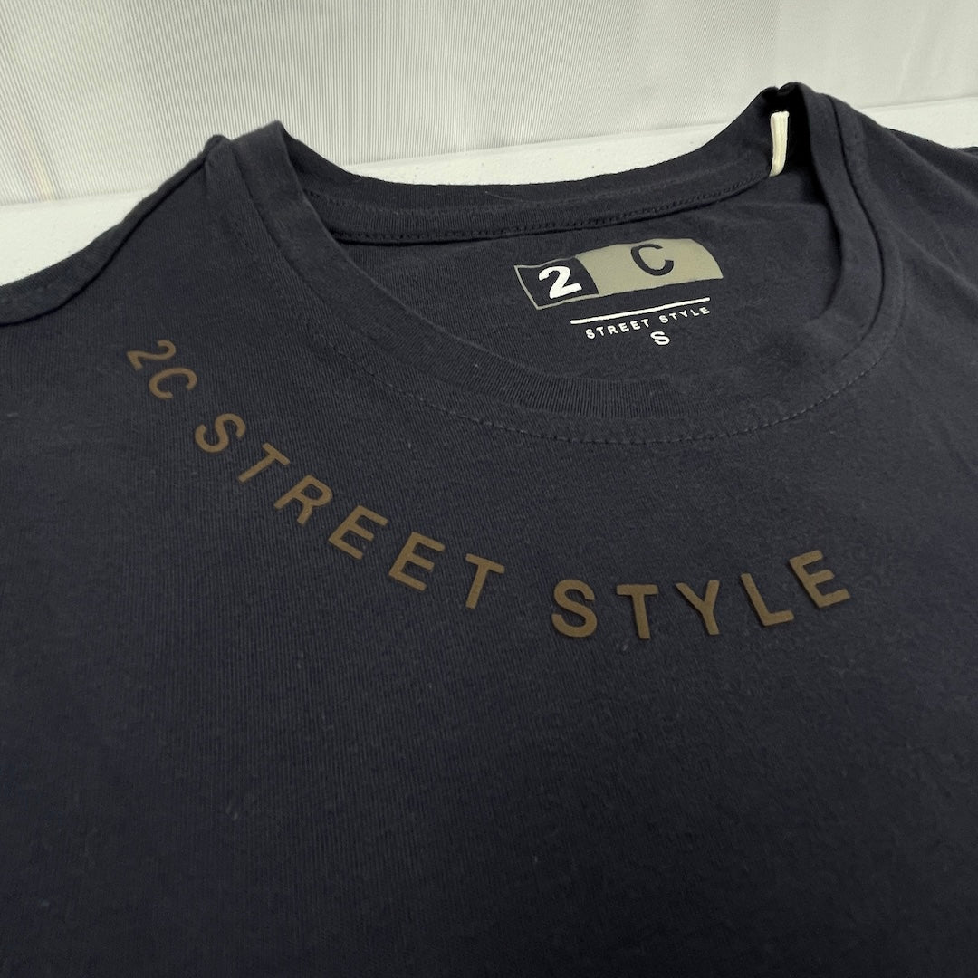 Regular Fit Simple Crew Neck Dark Grey Cotton T-shirt