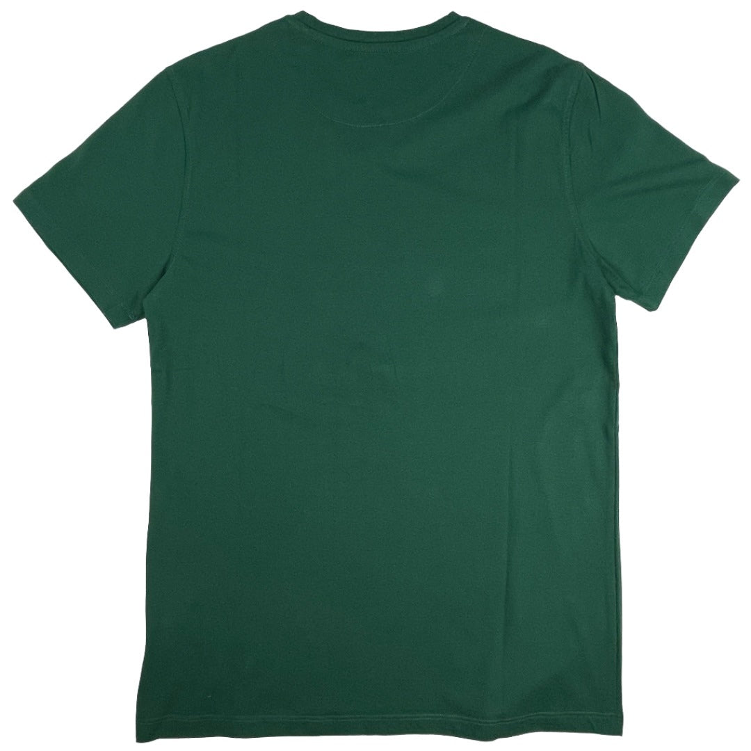 Regular Fit Simple Crew Neck Green Cotton T-shirt