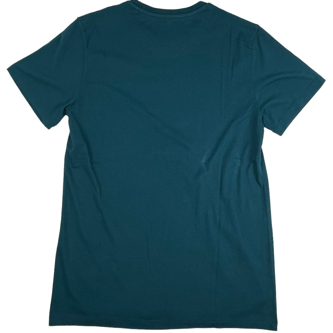 Regular Fit Simple Crew Neck Teal Cotton T-shirt