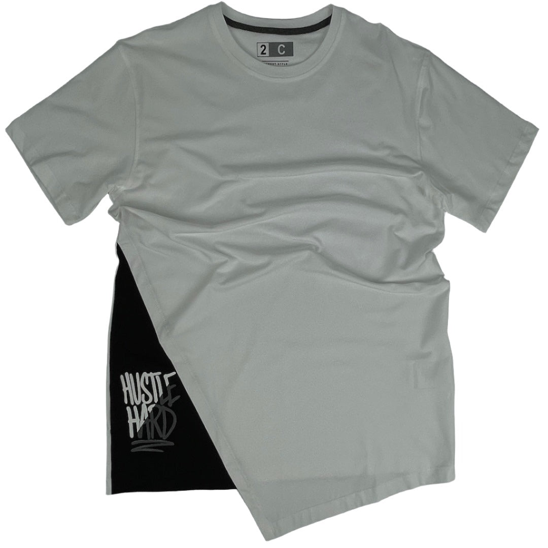 Short Sleeve White Hustle Hard Tees