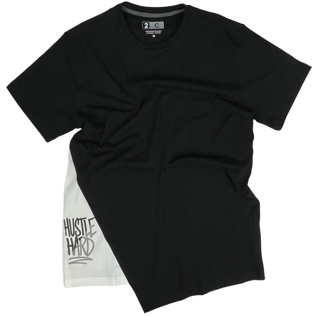 Short Sleeve Black Hustle Hard Tees