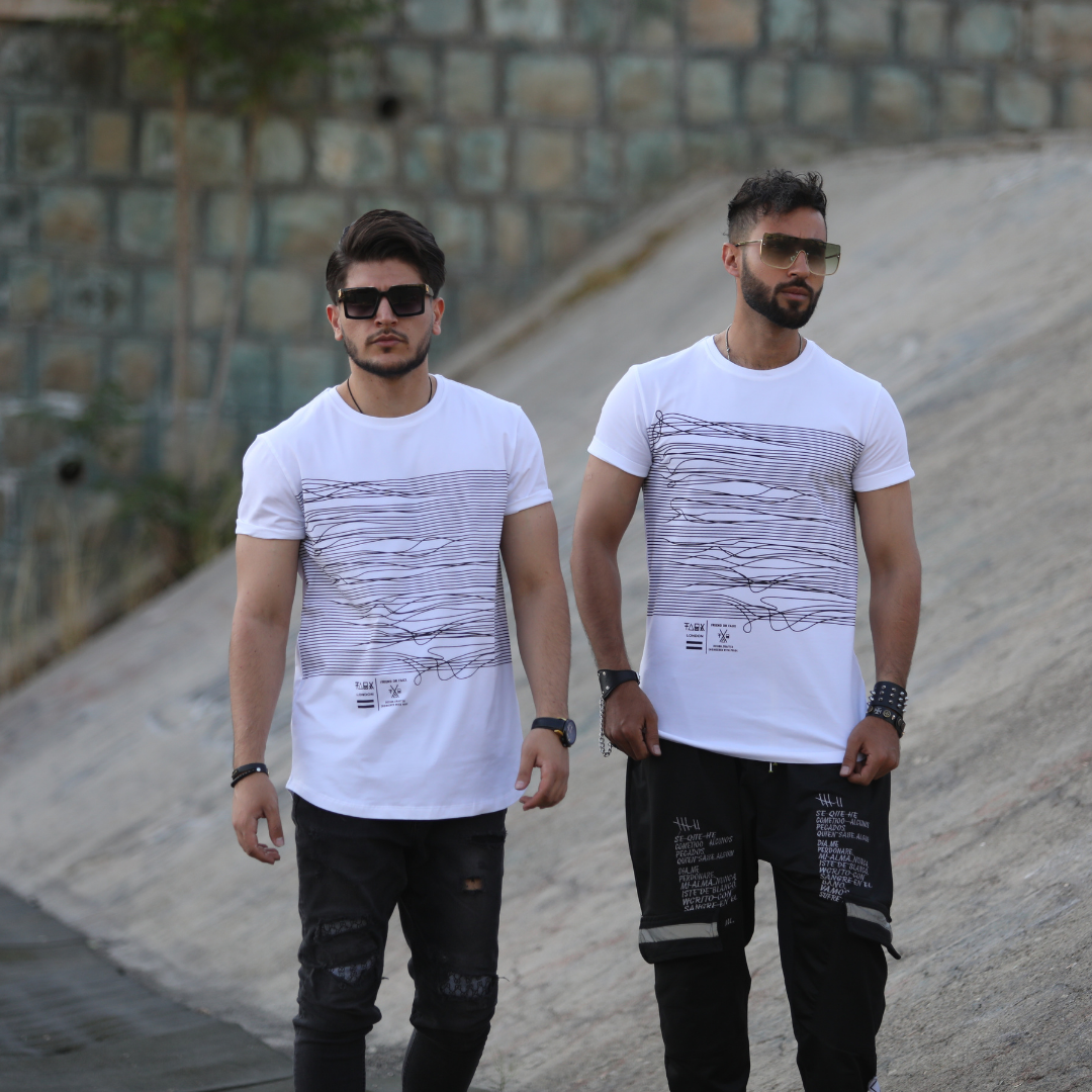KQ Line Minimalist Cotton T-Shirt | Unisex Black & White Premium Tee